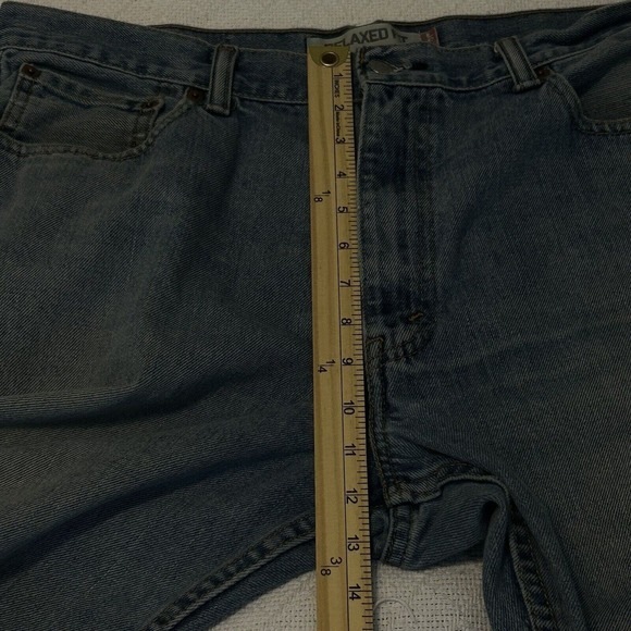 Levis 550 Jeans Mens 36x32 Relaxed Fit Western Cowboy Blue Denim Distressed - Picture 8 of 16